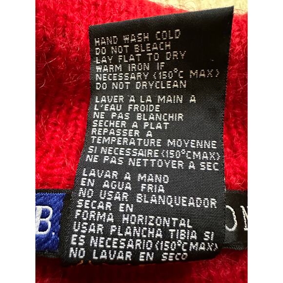 Vintage mohair cardigan sweater coat jacket red Y2K I.B. Diffusion Applique Sz S - Picture 13 of 16